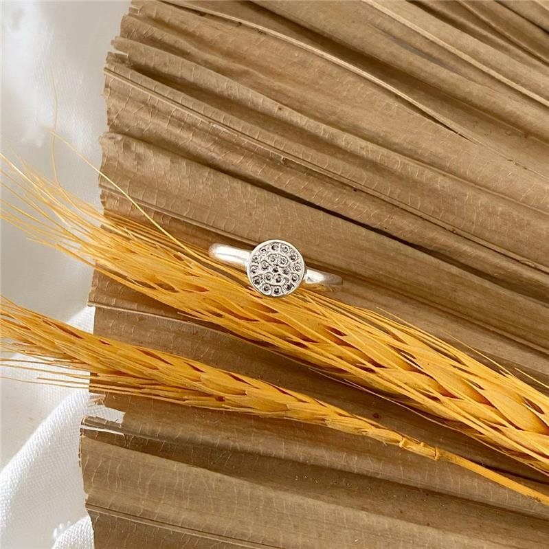 ANEL PRATA 925 CÍRCULO CRAVEJADO