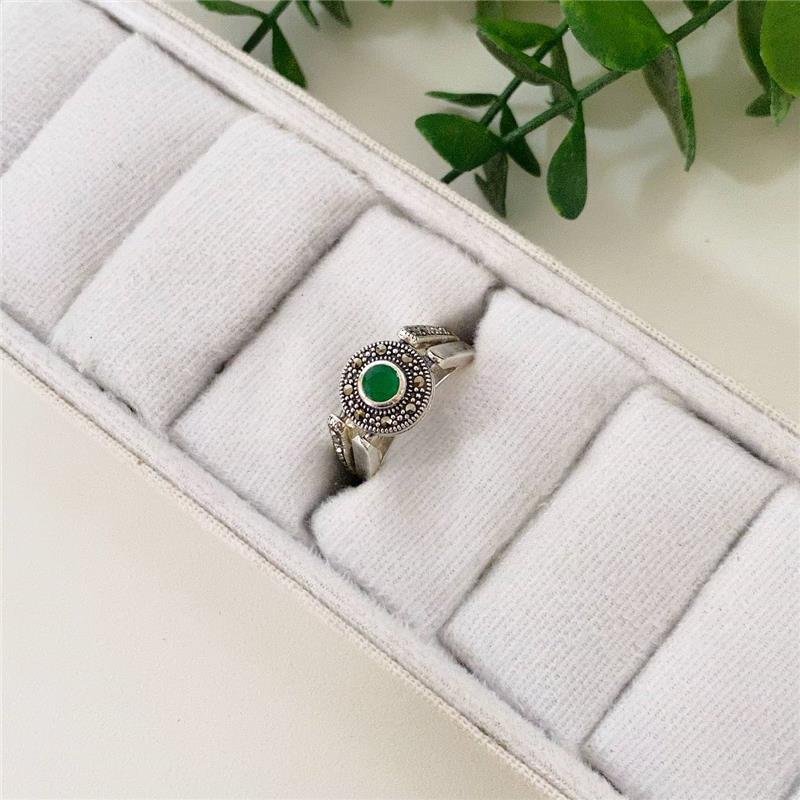 ANEL PRATA 925 CIRCULO GIRATÓRIO COM PEDRA