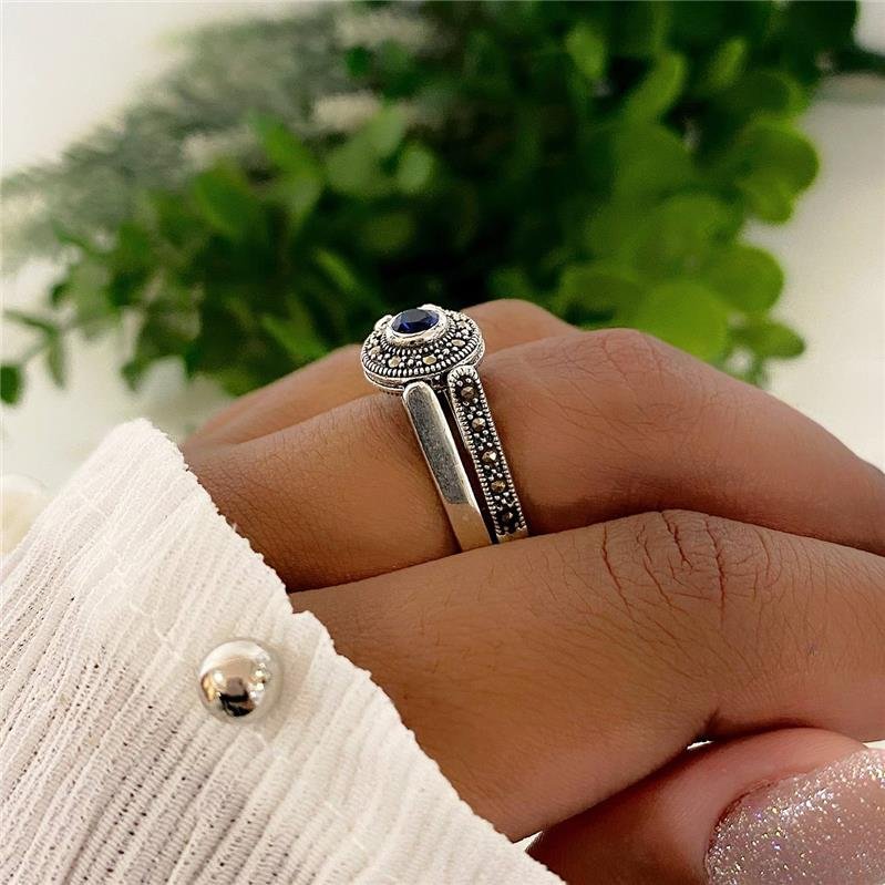 ANEL PRATA 925 CIRCULO GIRATÓRIO COM PEDRA