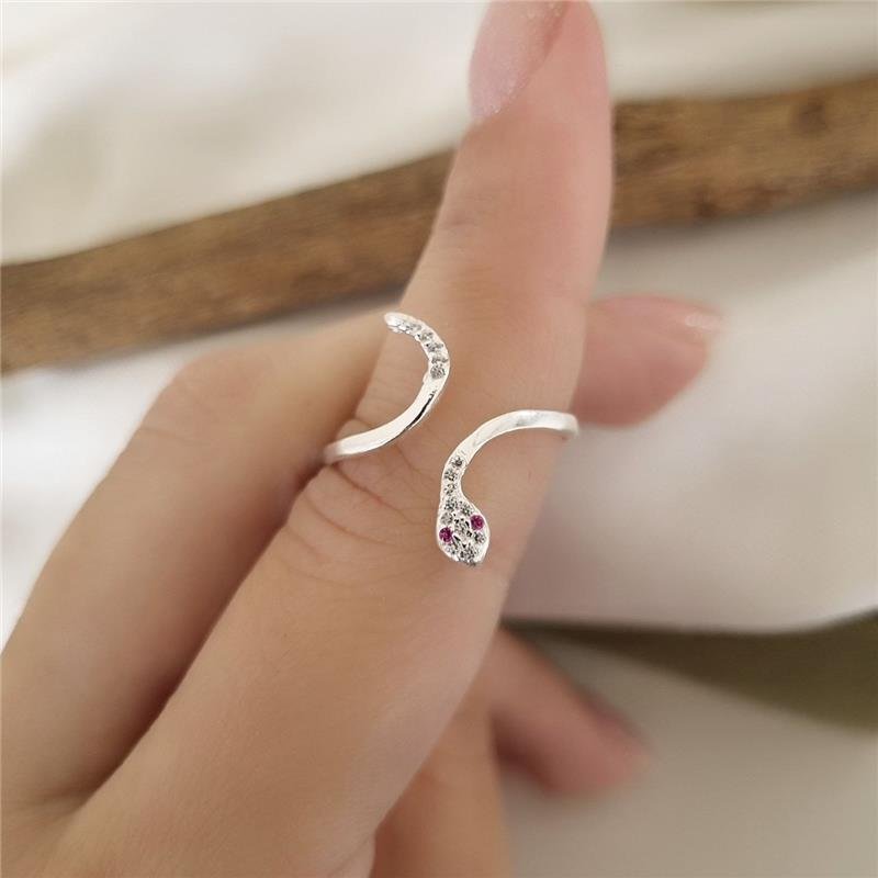 ANEL PRATA 925 COBRA REGULÁVEL COM PEDRA 