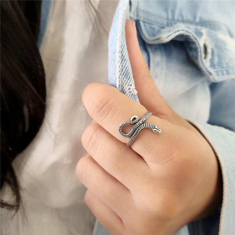 ANEL PRATA 925 COBRA TRABALHADA