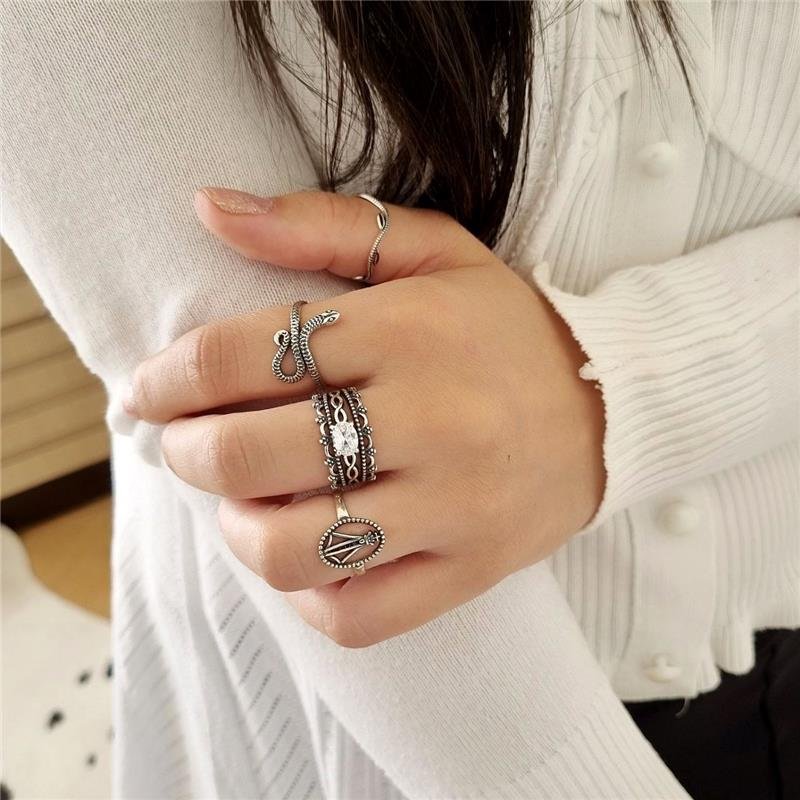 ANEL PRATA 925 COBRA TRABALHADA