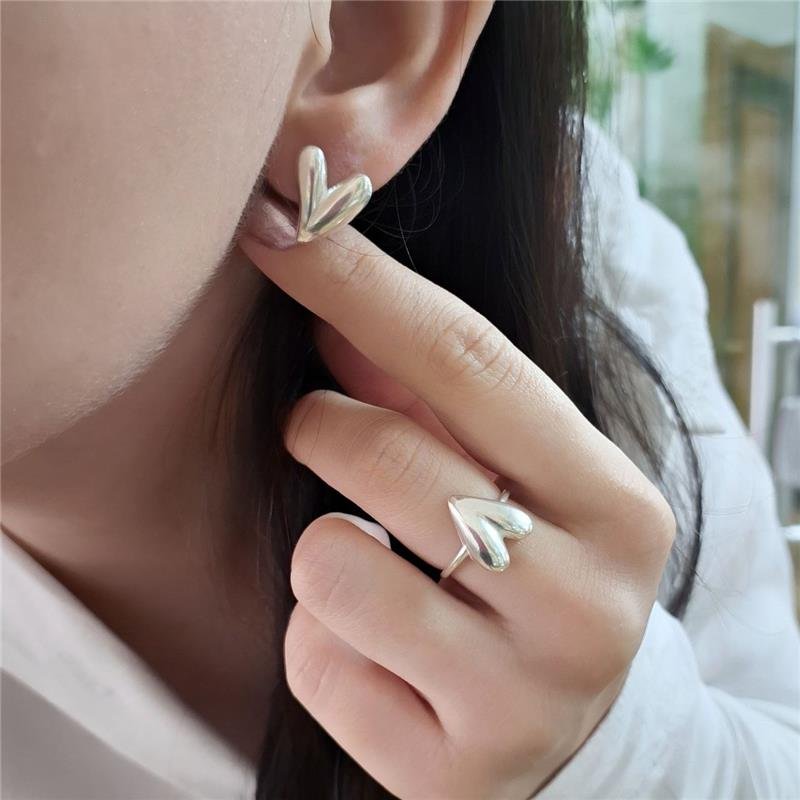 ANEL PRATA 925 CORAÇÃO ABAULADO