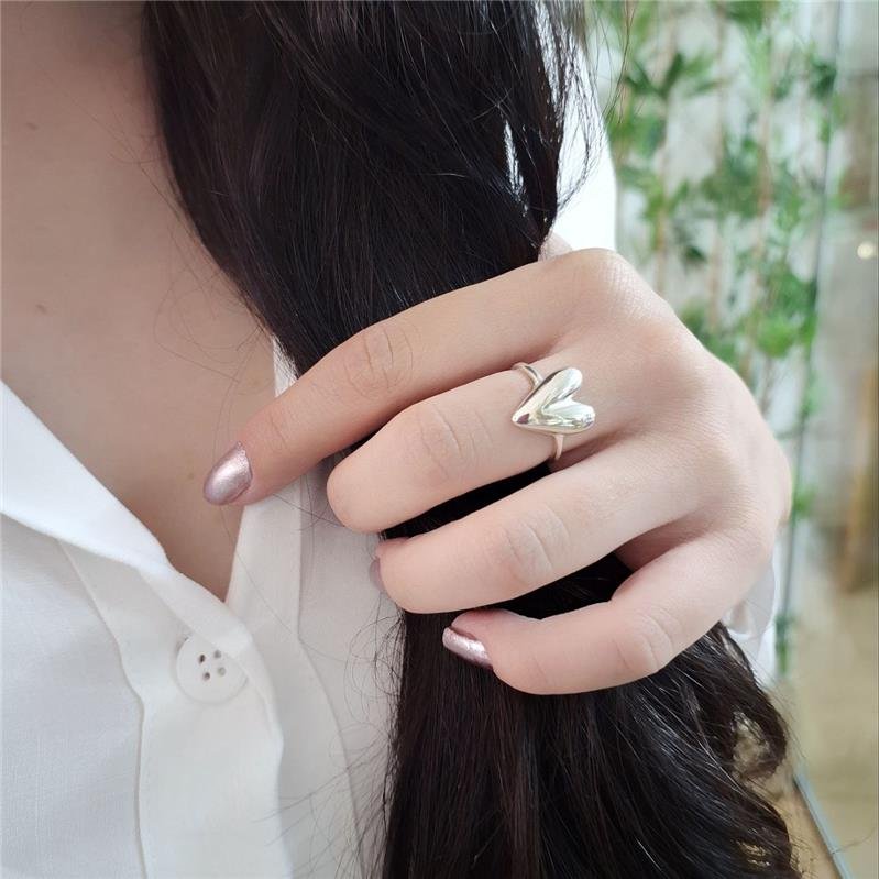 ANEL PRATA 925 CORAÇÃO ABAULADO