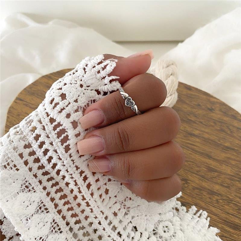 ANEL PRATA 925 CORAÇÃO ASAS REGULÁVEL