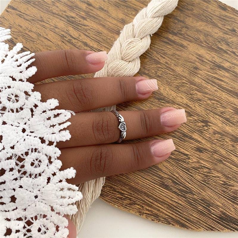 ANEL PRATA 925 CORAÇÃO ASAS REGULÁVEL