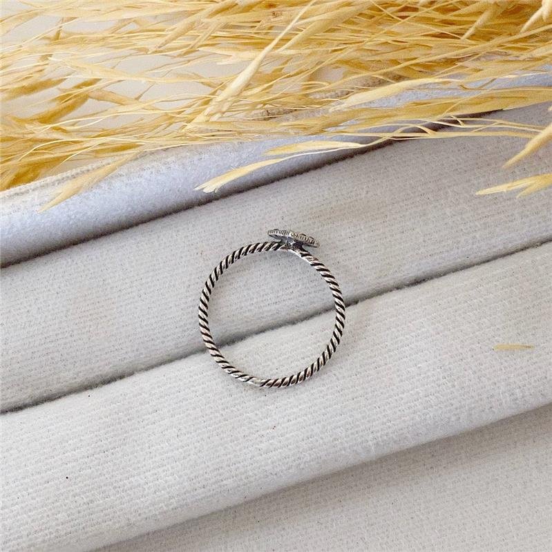 ANEL PRATA 925 CORAÇÃO CRAVEJADO 