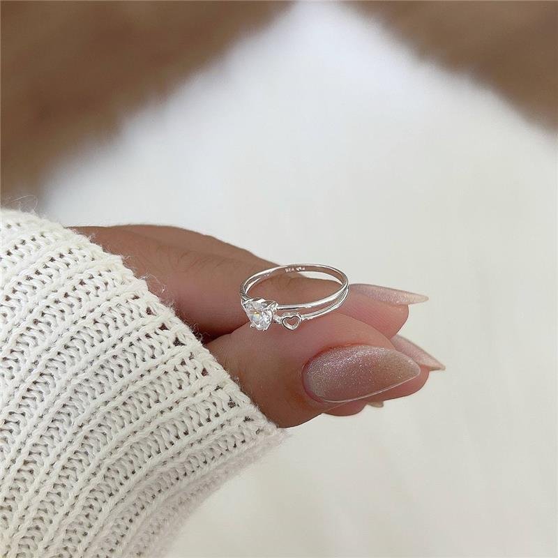 ANEL PRATA 925 CORAÇÃO DUPLO VAZADO 