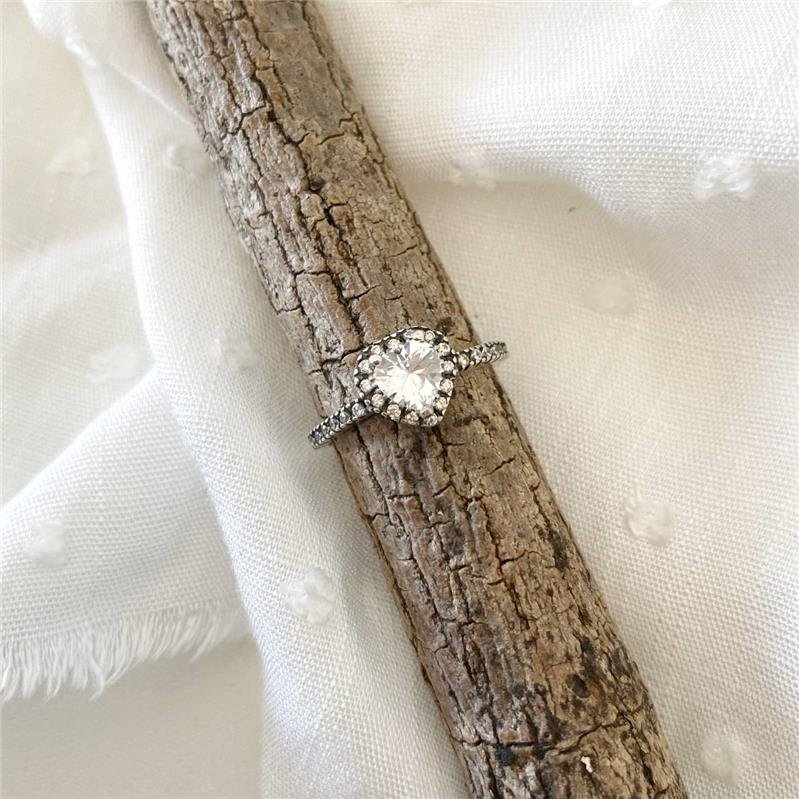 ANEL PRATA 925 CORAÇÃO GRANDE CRAVEJADO