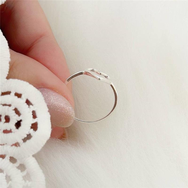 ANEL PRATA 925 CORAÇÃO VAZADO LISO