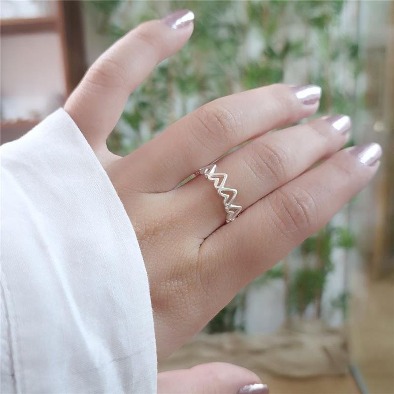 ANEL PRATA 925 CORAÇÕES VAZADOS