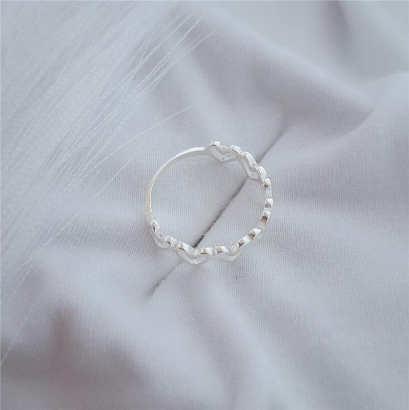 ANEL PRATA 925 CORAÇÕES VAZADOS