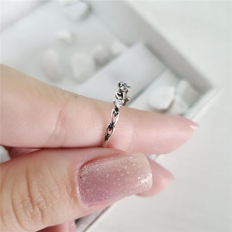 ANEL PRATA 925 CORAÇÕES VAZADOS E PEDRAS