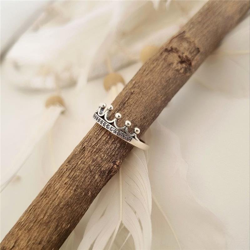 ANEL PRATA 925 COROA BASE CRAVEJADA