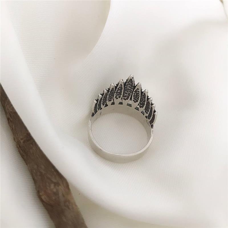 ANEL PRATA 925 COROA COCAR INDIGENA