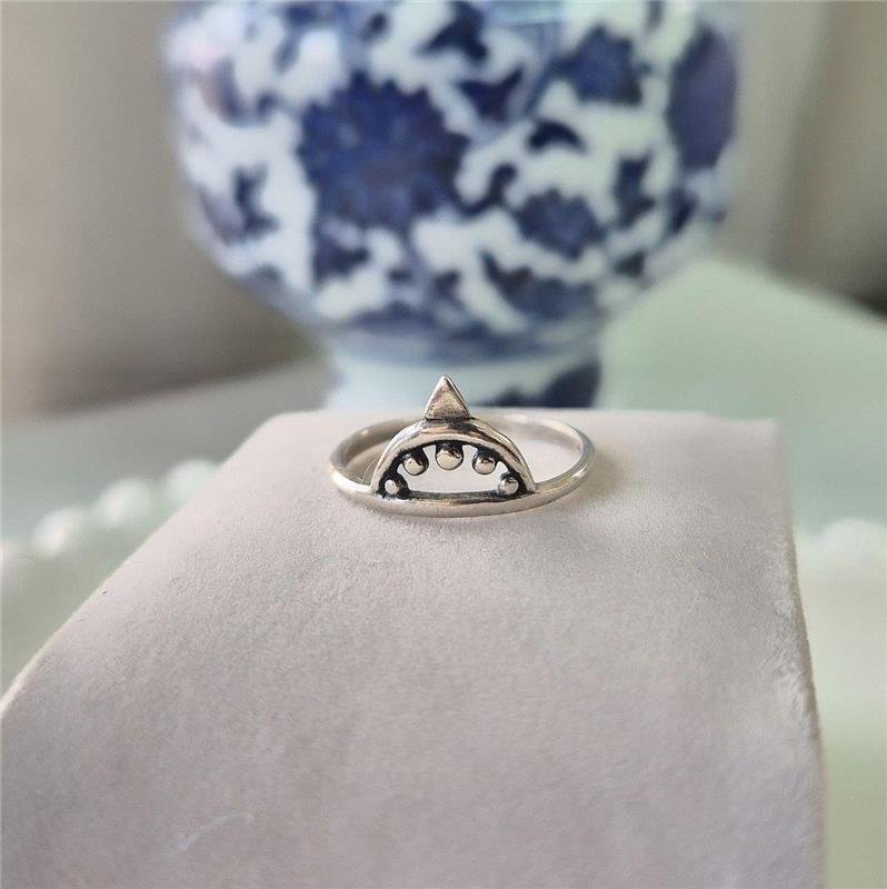 ANEL PRATA 925 COROA DE BUDA VAZADA