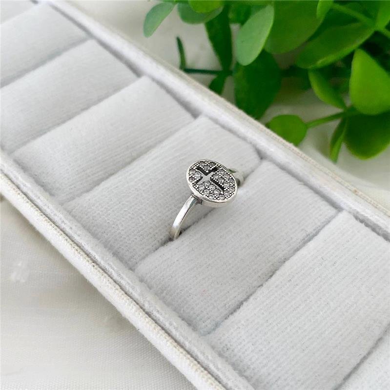 ANEL PRATA 925 CRUZ VAZADA COM PEDRA