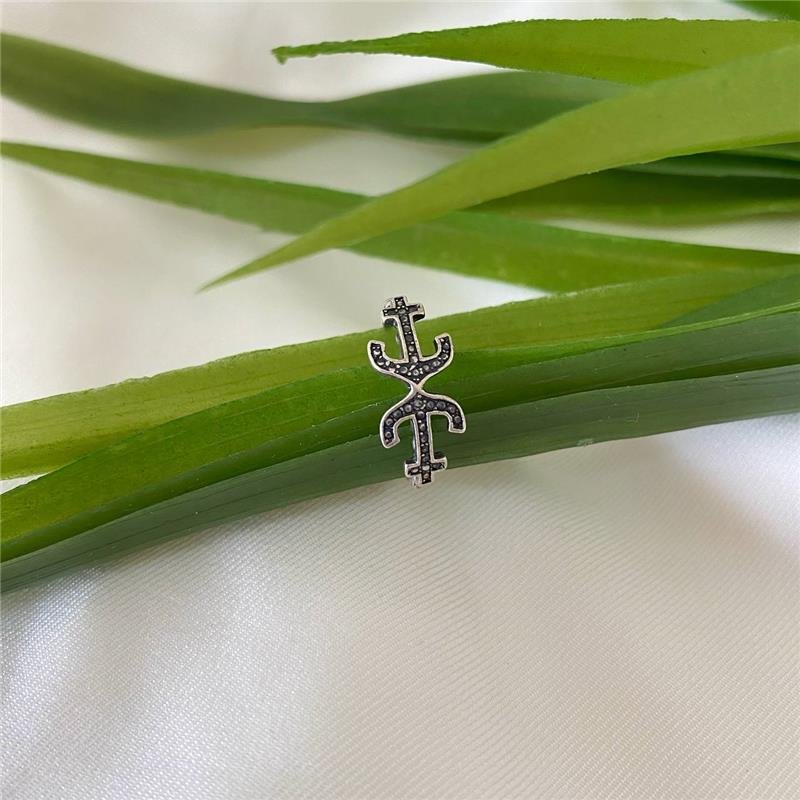 ANEL PRATA 925 DUAS ÂNCORAS ARO TORCIDO