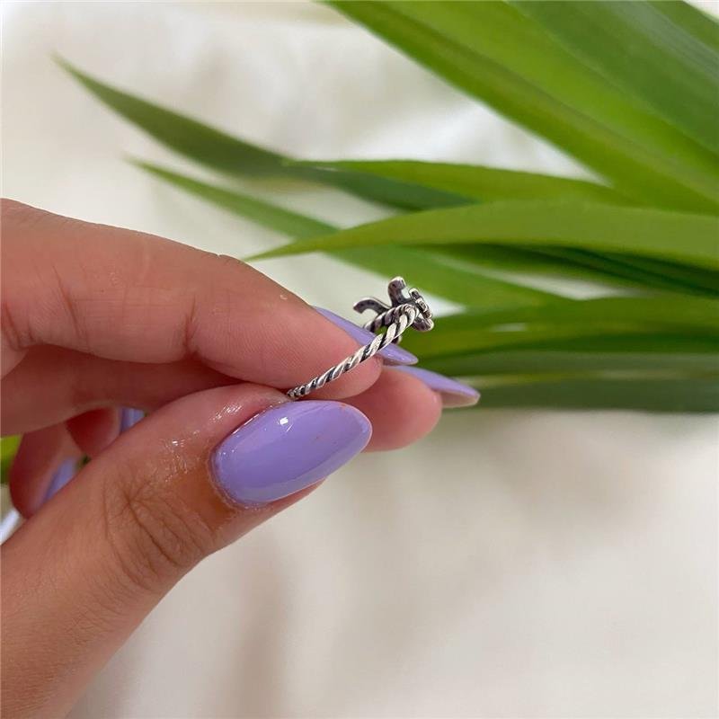 ANEL PRATA 925 DUAS ÂNCORAS ARO TORCIDO