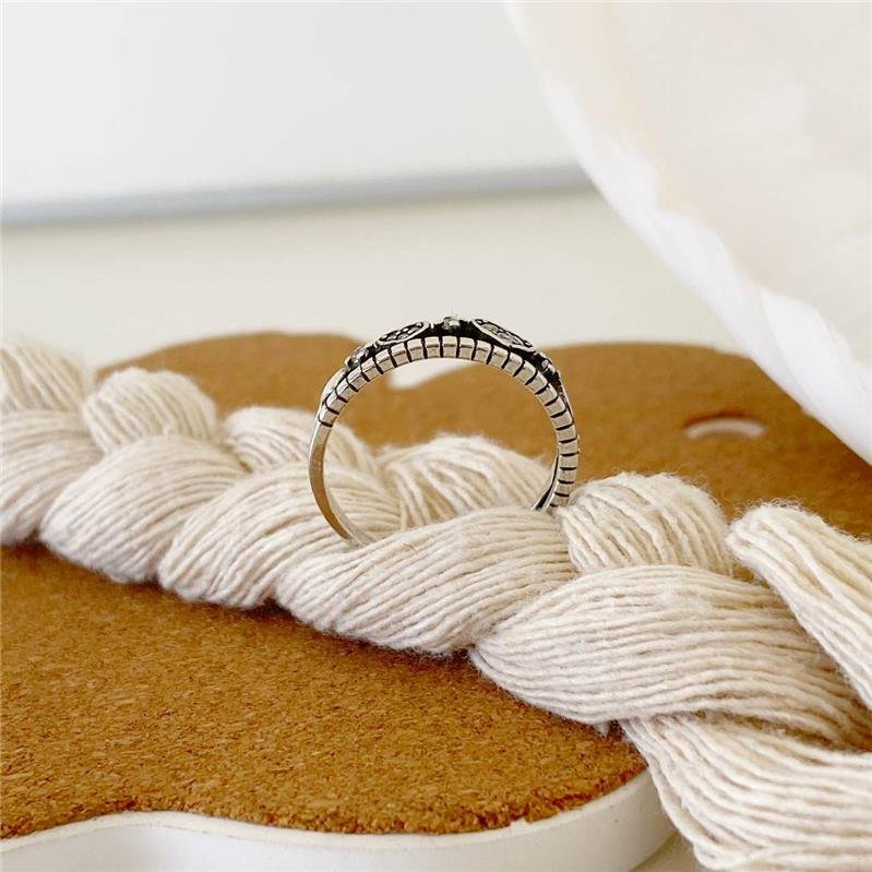 ANEL PRATA 925 DUAS LINHAS CORAÇÕES