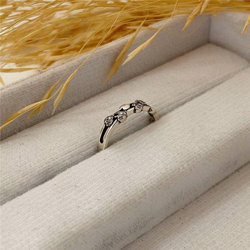 ANEL PRATA 925 DUAS LINHAS CORAÇÕES