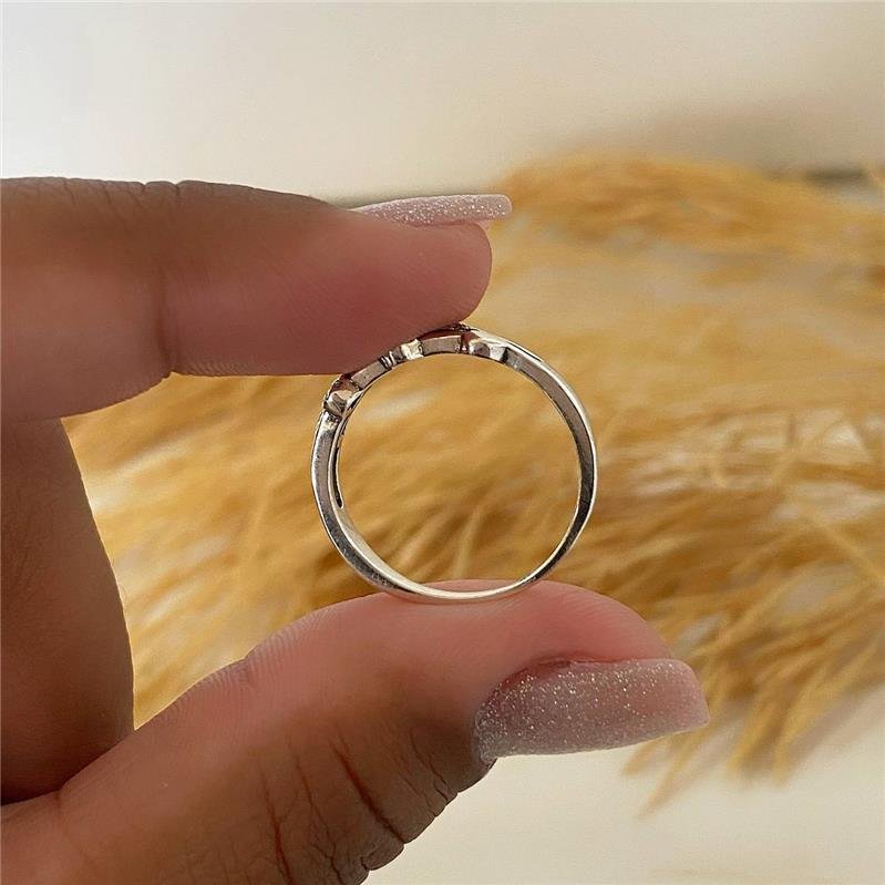 ANEL PRATA 925 DUAS LINHAS CORAÇÕES