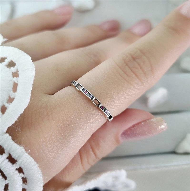 ANEL PRATA 925 ELOS ESTILO CARTIER PEDRAS COLORIDAS