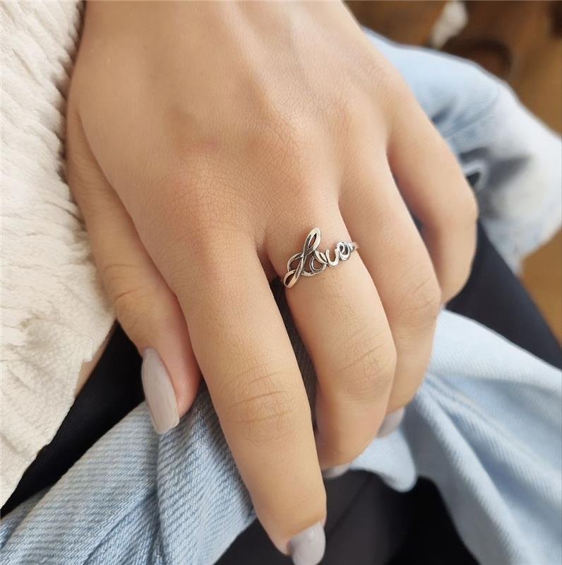 ANEL PRATA 925 ESCRITA LOVE