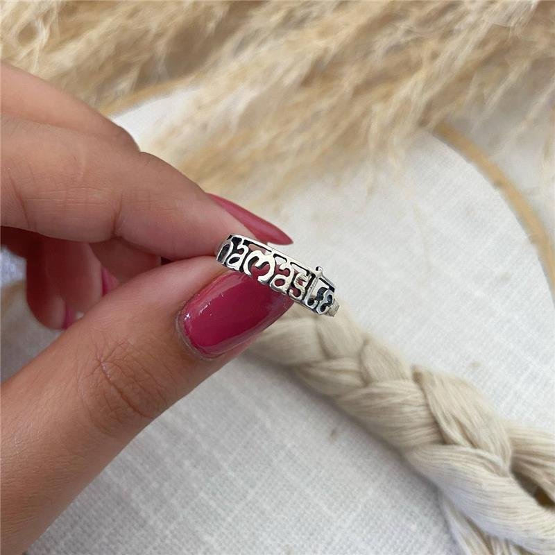 ANEL PRATA 925 ESCRITA NAMASTÊ