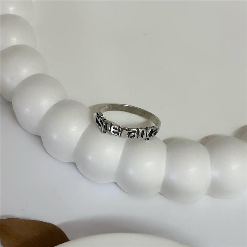 ANEL PRATA 925 ESCRITO ESPERANÇA VAZADO 