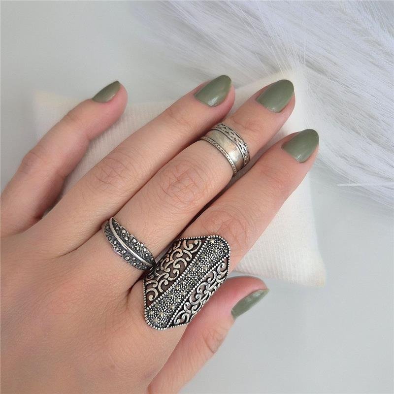 ANEL PRATA 925 ESCUDO CRAVEJADO