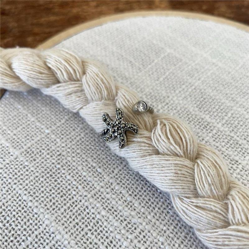 ANEL PRATA 925 ESTRELA REGULÁVEL COM PEDRA