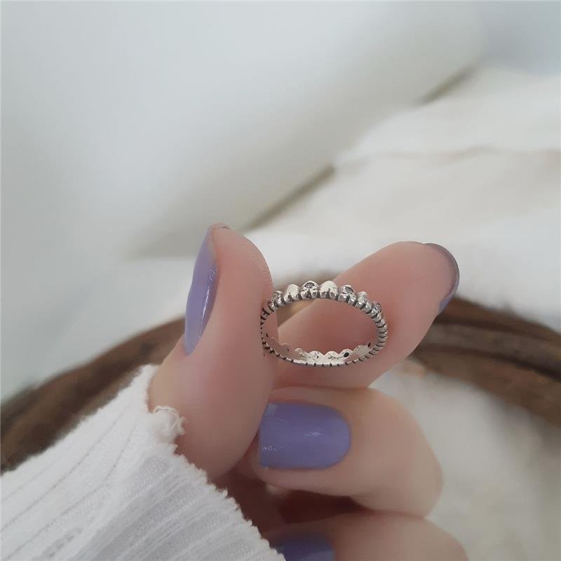 ANEL PRATA 925 FALAGE CORAÇÕES PEDRA