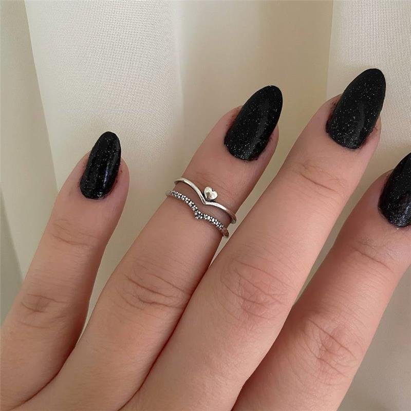 ANEL PRATA 925 FALANGE BICO DUPLO CORAÇÃO REGULÁVEL