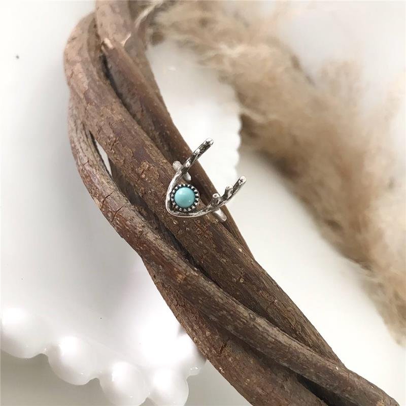 ANEL PRATA 925 FALANGE CHIFRE COM PEDRA