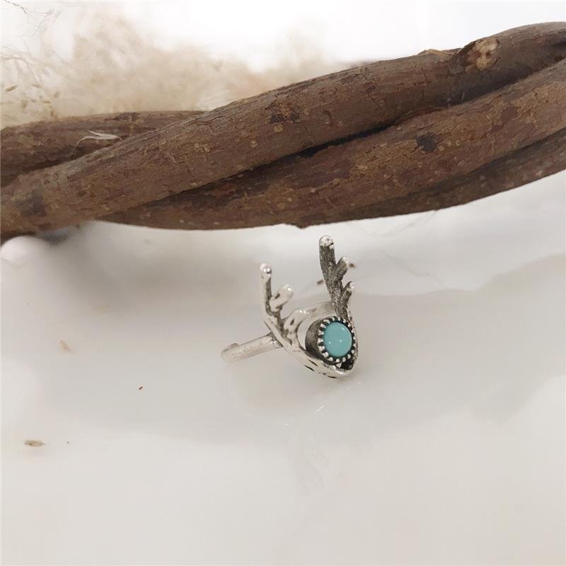 ANEL PRATA 925 FALANGE CHIFRE COM PEDRA