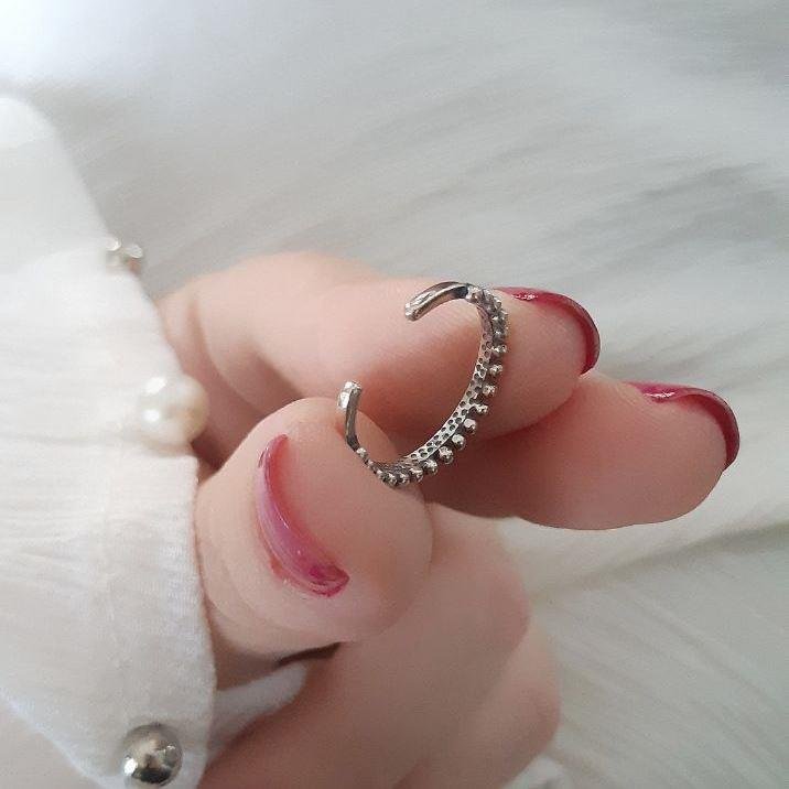 ANEL PRATA 925 FALANGE LINHAS LISA E BOLINHAS