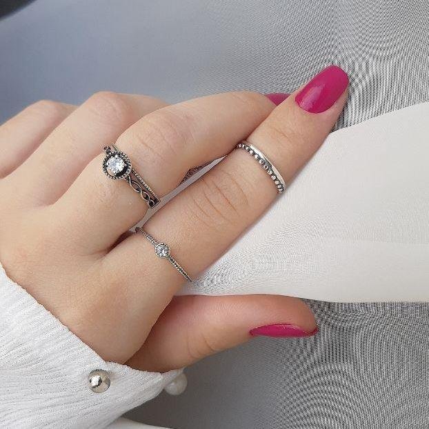 ANEL PRATA 925 FALANGE LINHAS LISA E BOLINHAS