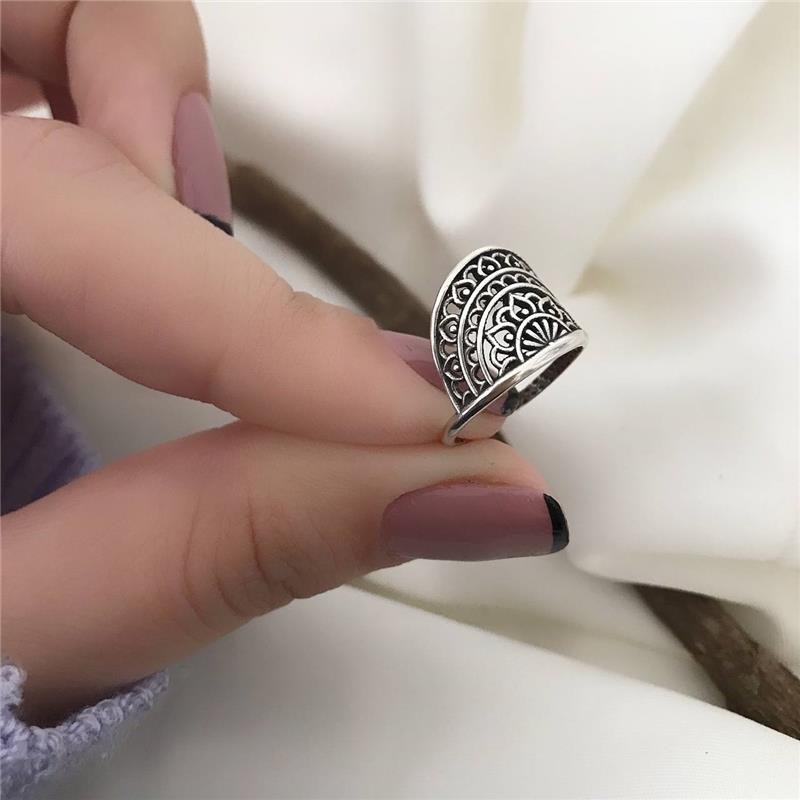 ANEL PRATA 925 FALANGE MANDALA FLOR