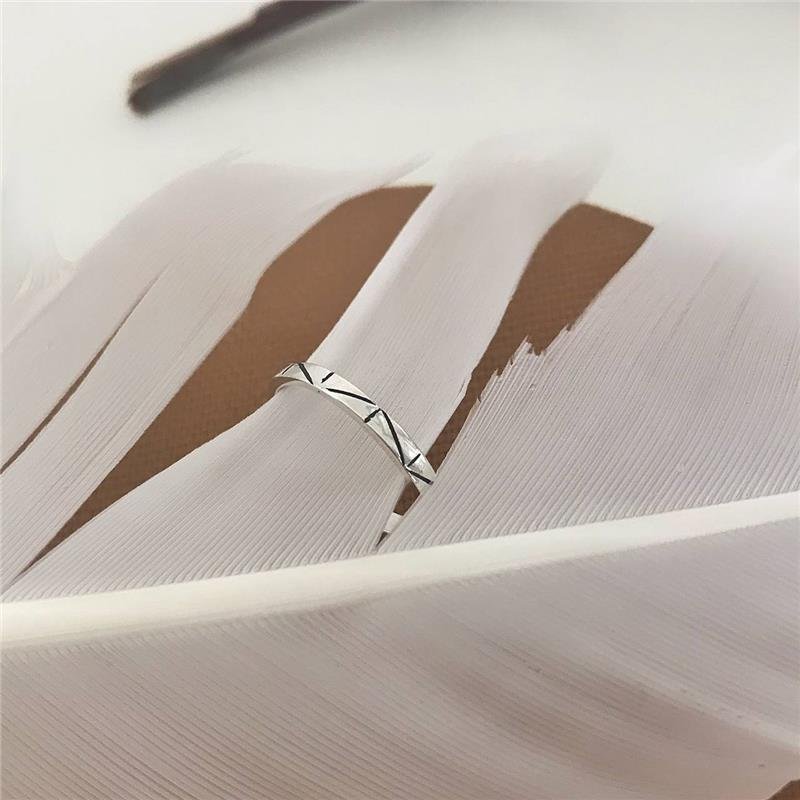 ANEL PRATA 925 FALANGE RISCOS GEOMÉTRICOS