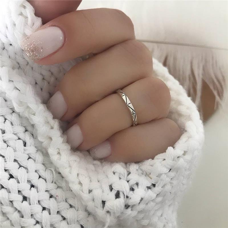 ANEL PRATA 925 FALANGE RISCOS GEOMÉTRICOS