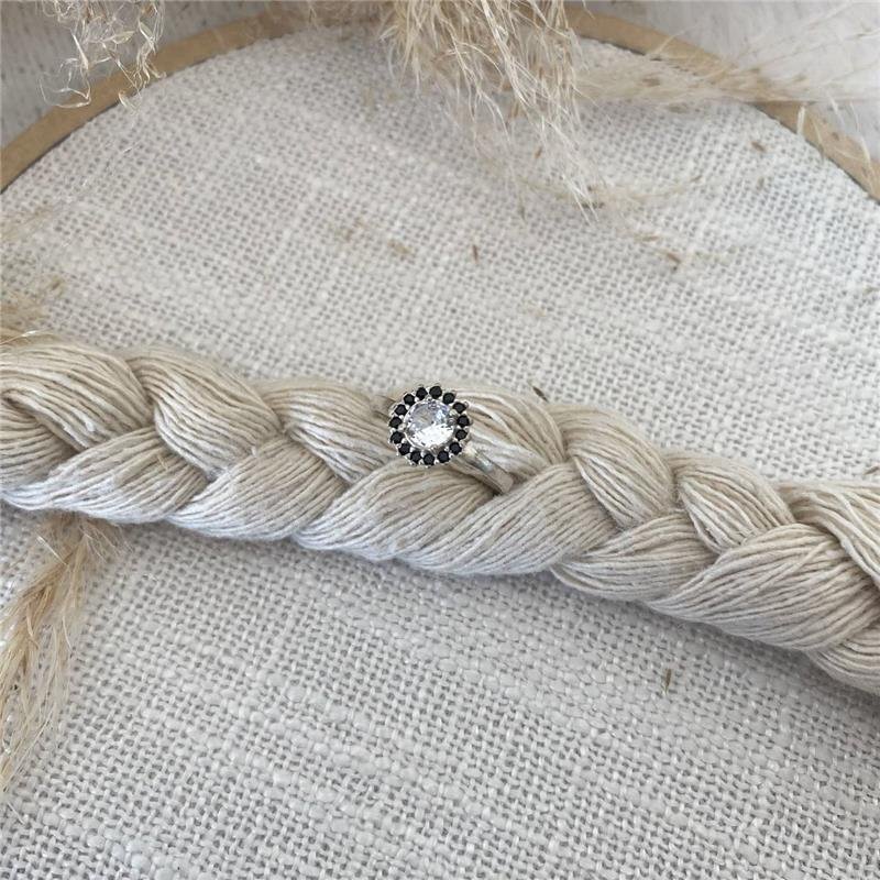 ANEL PRATA 925 FLOR DE PEDRAS