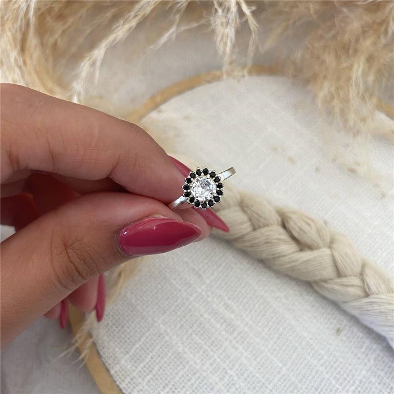 ANEL PRATA 925 FLOR DE PEDRAS