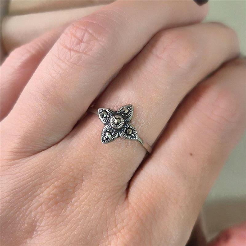 ANEL PRATA 925 FLOR MARCASSITA