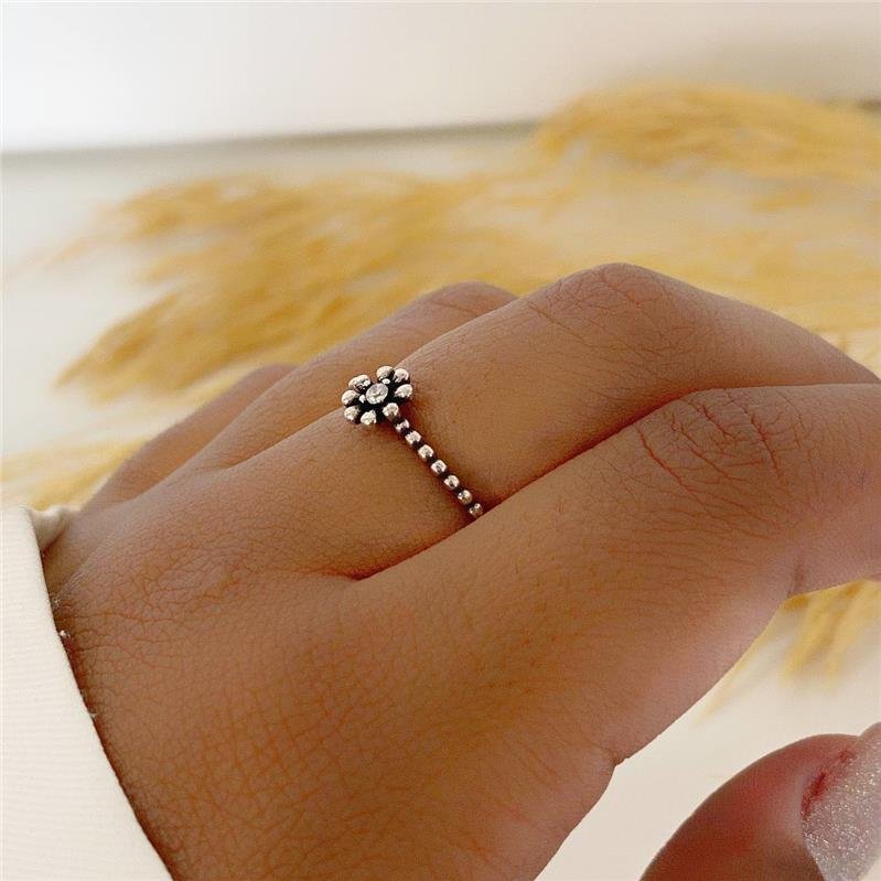 ANEL PRATA 925 FLOR TRABALHADO