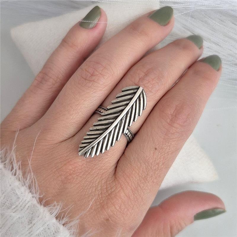 ANEL PRATA 925 FOLHA PALMEIRA