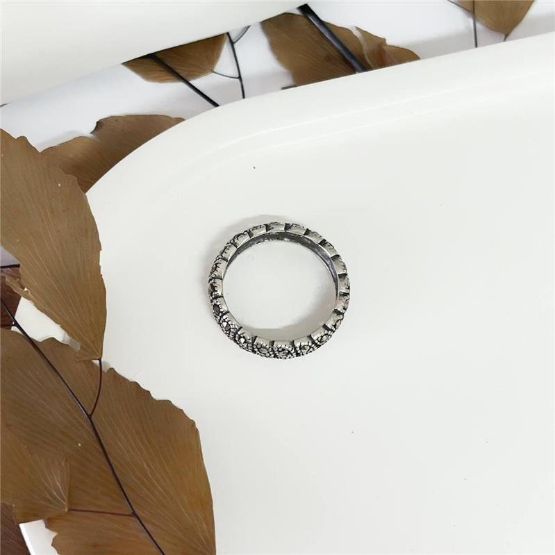 ANEL PRATA 925 FOLHAS COM MARCASSITA 