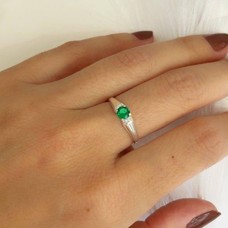 ANEL PRATA 925 FORMATURA SOLITÁRIO ZIRCÔNIA COLORIDA