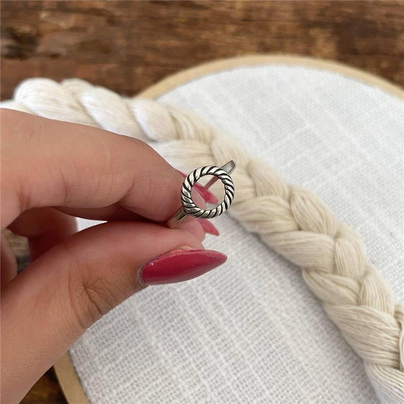 ANEL PRATA 925 GEOMETRICO CÍRCULO CORDA