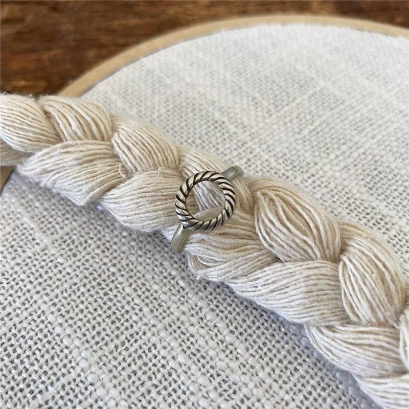 ANEL PRATA 925 GEOMETRICO CÍRCULO CORDA